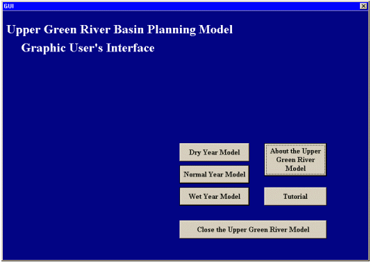 Graphical User's Interface for the Upper Green River Model