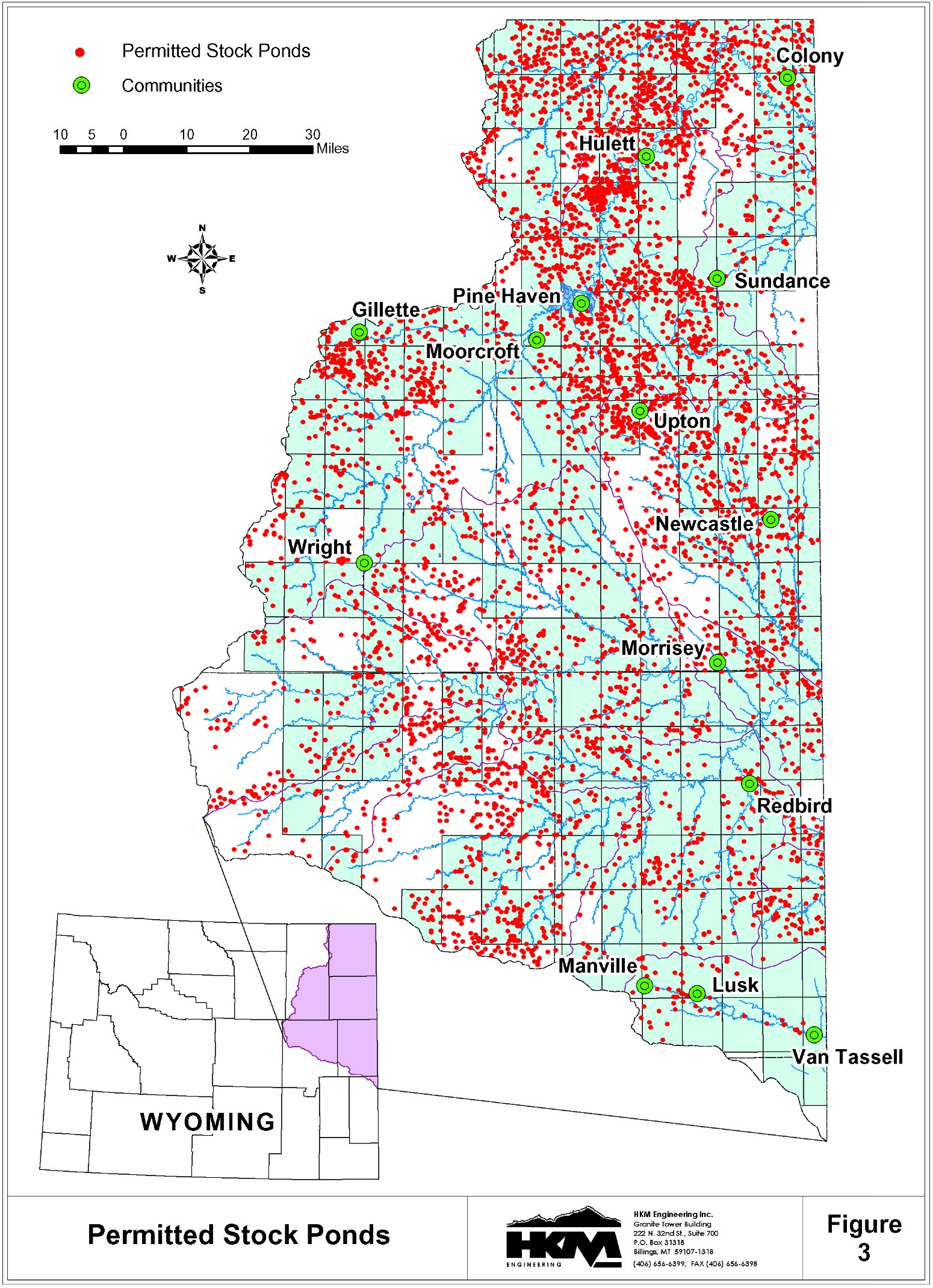 Permitted Stock Ponds, Northeast Wyoming River Basins