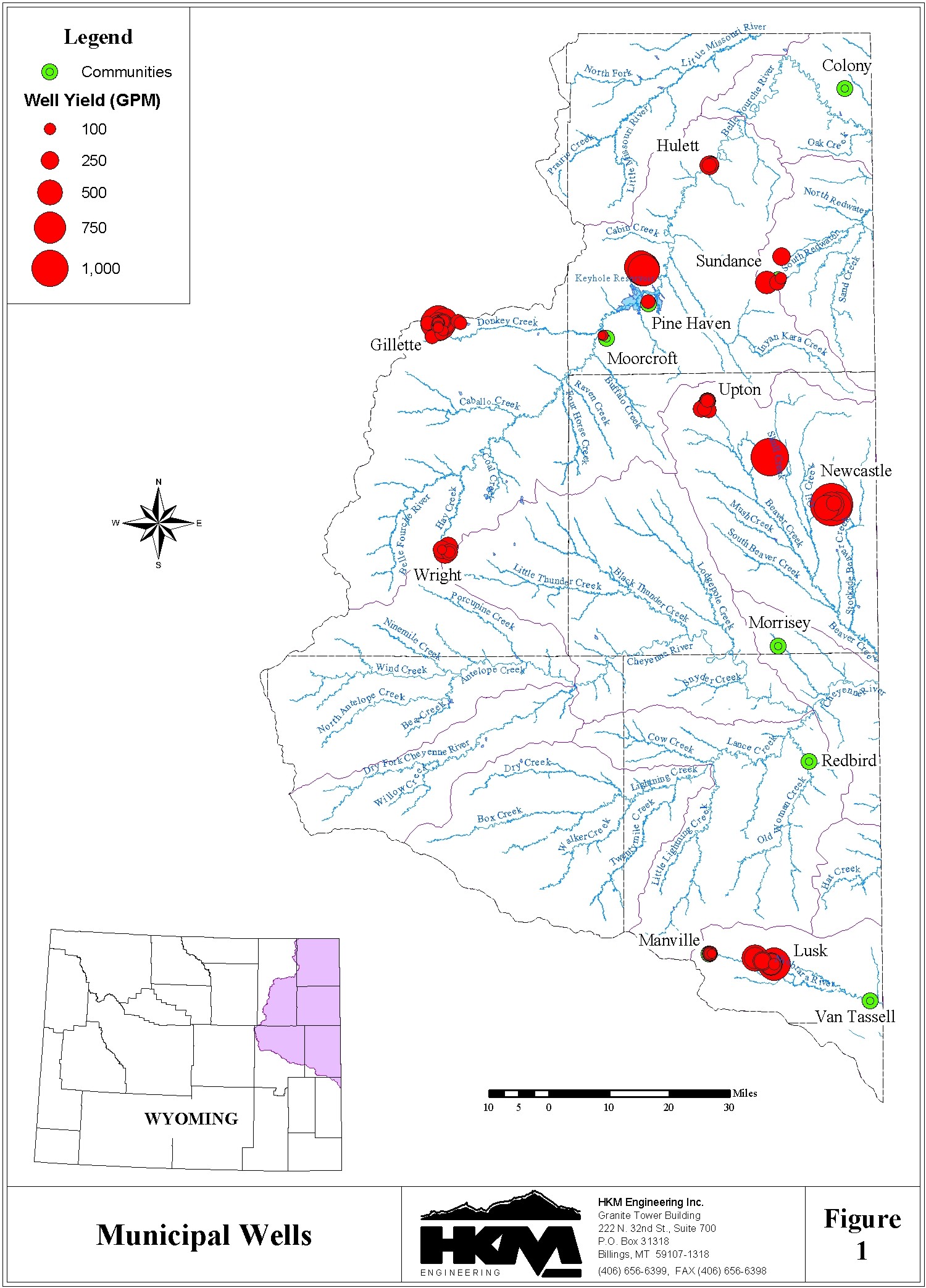 Municipal Wells, Northeast Wyoming River Basins