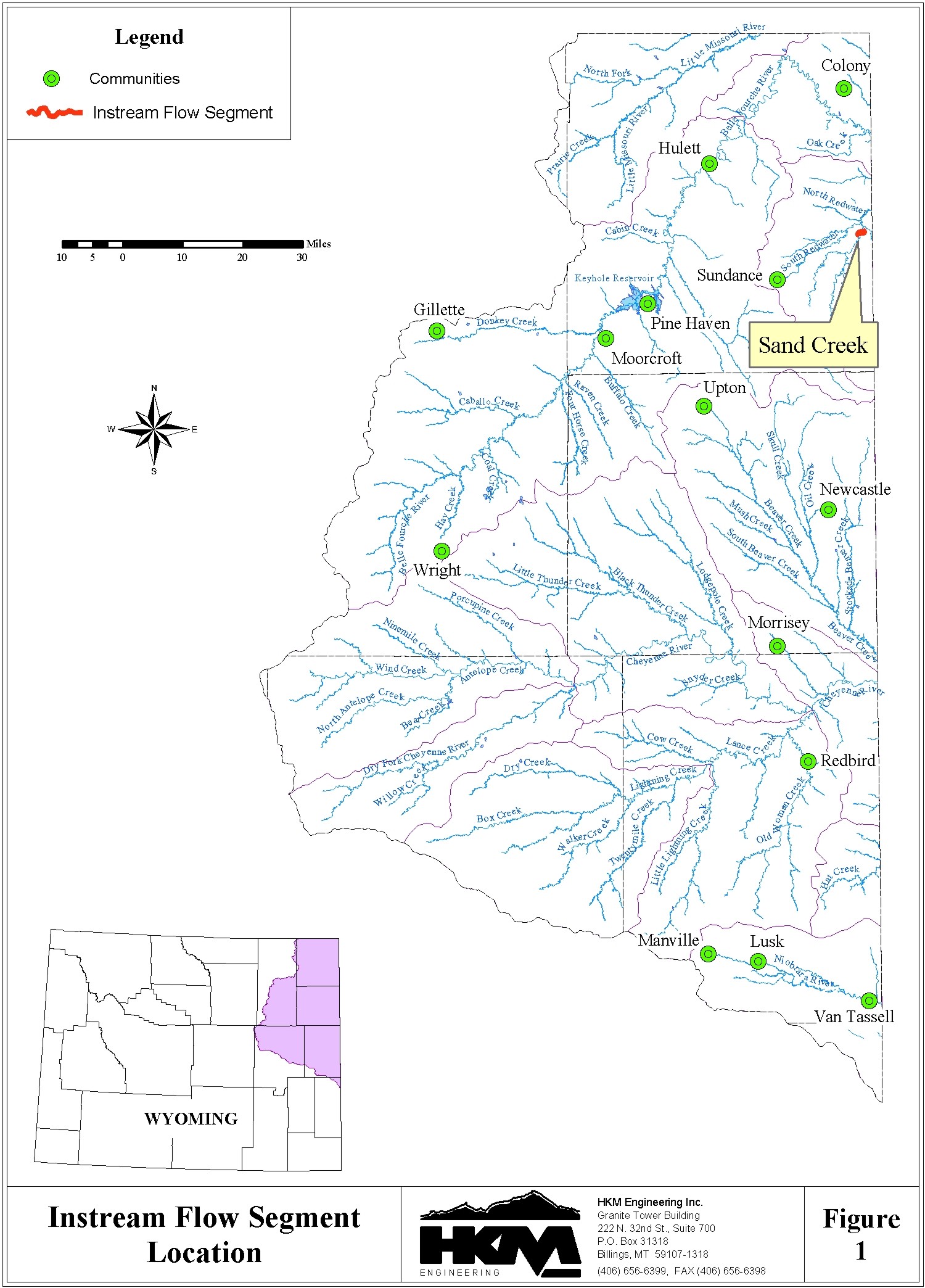 Instream Flow Segment Location, Northeast Wyoming River Basins