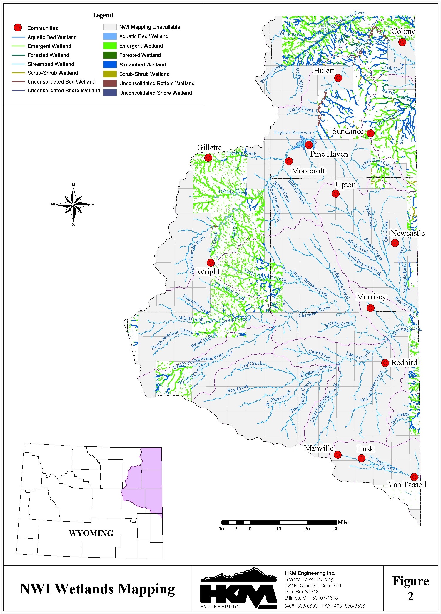 NWI Wetlands Mapping, Northeast Wyoming River Basins