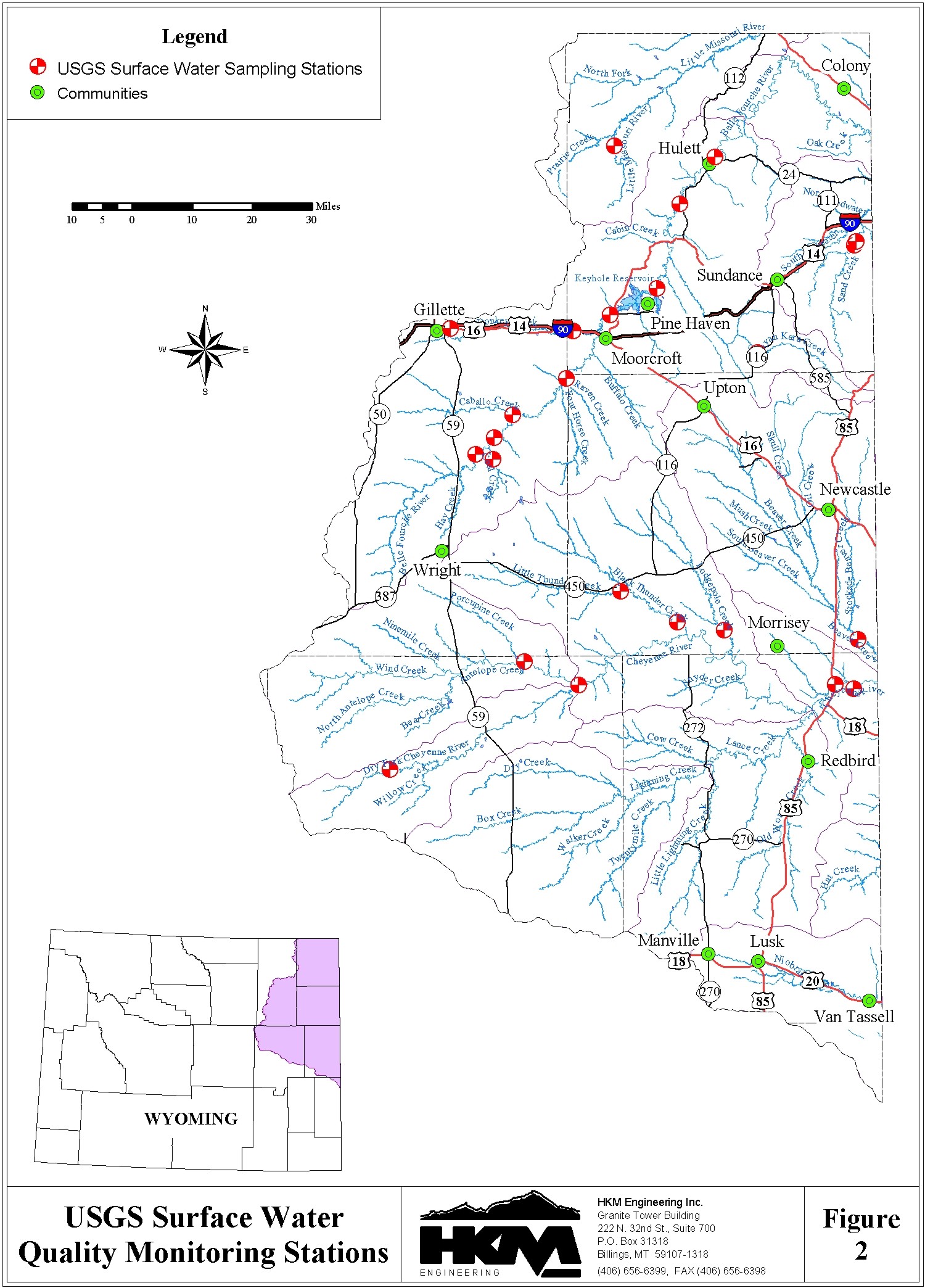 USGS Surface Water Quality Monitoring Stations, Northeast Wyoming River Basins