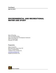 Environmental Recreational Water Use Study Report Cover